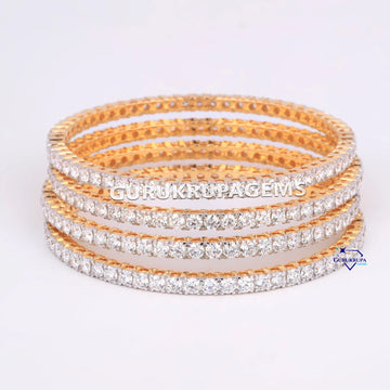 1 pair of Round cut diamond bangles for elegance designs with vvs clarity diamonds Gurukrupa-Gems
