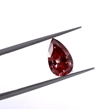 1.34 CT Pear cut lab grown diamond in deep pink color with vvs clarity diamonds-Gurukrupa-Gems