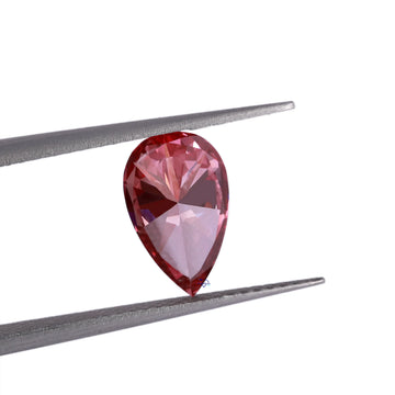 1.34 CT Pear cut lab grown diamond in deep pink color with vvs clarity diamonds-Gurukrupa-Gems