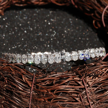 14 KT lab grown oval cut diamond tennis bracelet for men or women Gurukrupa-Gems