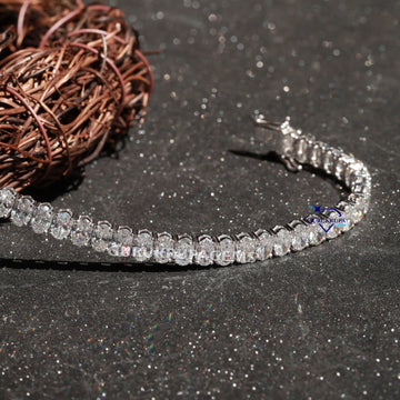 14 KT lab grown oval cut diamond tennis bracelet for men or women Gurukrupa-Gems