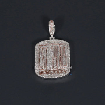 14 KT white gold Lab Created Diamond Pendant with Customized Round Cut Diamond Pendant VVS Clarity Diamonds