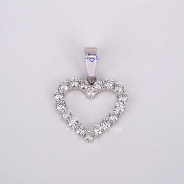 14 KT white gold Lab Created Diamond Pendant with Customized Round Cut Diamond Pendant VVS Clarity Diamonds-Gurukrupa-Gems