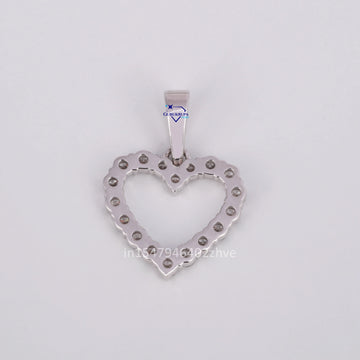 14 KT white gold Lab Created Diamond Pendant with Customized Round Cut Diamond Pendant VVS Clarity Diamonds-Gurukrupa-Gems