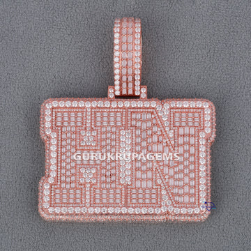 14 kt gold Lab grown diamond pendant with vvs clarity fully iced out hip hop jewelry fashion game Gurukrupa-Gems
