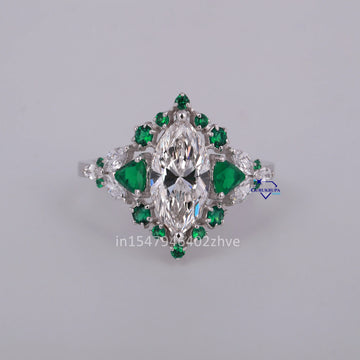 14 kt white gold wedding engagement diamond gemstone ring for men women-Gurukrupa-Gems
