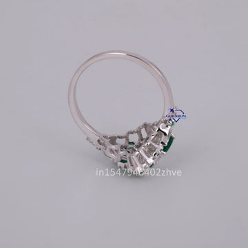 14 kt white gold wedding engagement diamond gemstone ring for men women-Gurukrupa-Gems