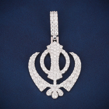 14K Gold Fully Iced Hip Hop Pendant with Sunburst and Palm Style Design Drenched in VVS Diamond Shine Gurukrupa-Gems