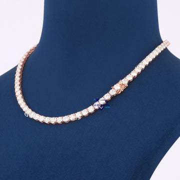 14KT Rose Gold Tennis Chain With Pendant Custom Design Lab Diamond (Copy) Gurukrupa-Gems