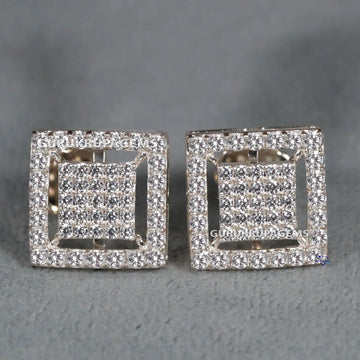 14KT White Gold With Lab Created Round Cut Diamond Earring For Your Partner Luxury Diamond Jewelry Gift Gurukrupa-Gems