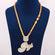 14KT Yellow Gold Rope Chain With Pendant Small Round Cut Lab Diamond Gurukrupa-Gems