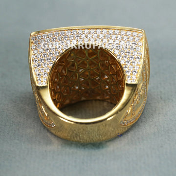 14KT Yellow Gold lab grown Diamond Ring For men with vvs clarity diamonds - Gurukrupa-Gems
