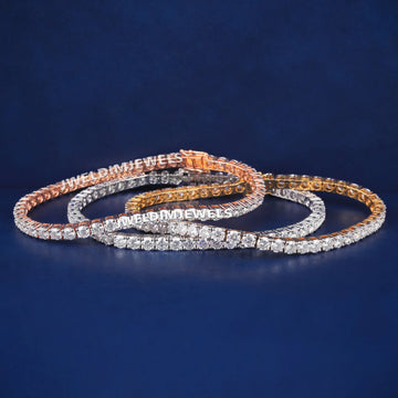 14k Solid Yellow Gold 6CT Mens Tennis Bracelets Gurukrupa-Gems