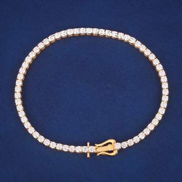 14kt Yellow Gold Plated VVS Round Diamond 4mm Tennis Bracelet for Mens Womens Gurukrupa-Gems