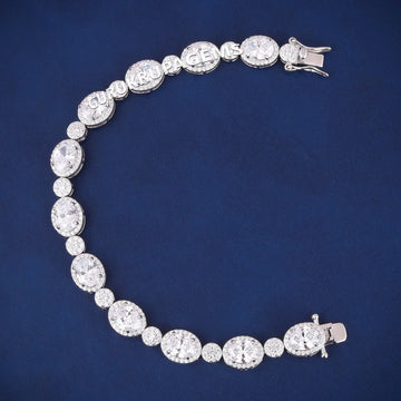 14kt Yellow Gold Plated VVS Round Diamond 4mm Tennis Bracelet for Mens Womens Gurukrupa-Gems