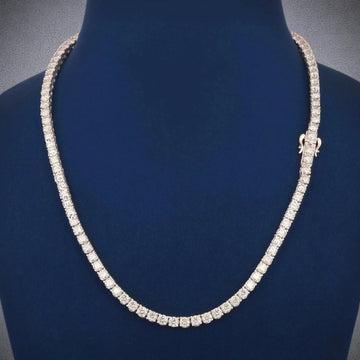 VVS Diamond Tennis Chain 20 Inch 5 mm White Gold Iced Out Urban Royal Jewelry Gurukrupa-Gems