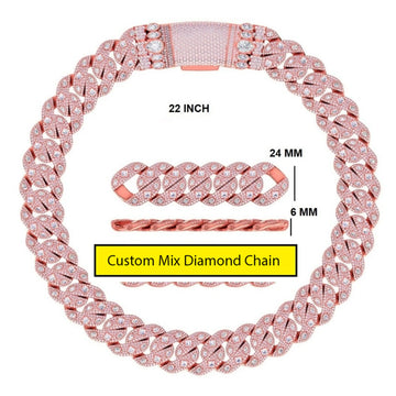 18 inch 14mm Custom Ice Spice Opium Celebrity Chains Red Emerald cut Diamond Miami Cuban Link Best Rappers Chain Necklace (Copy) Gurukrupa-Gems