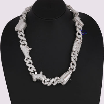 18 inch 15 mm diamond cuban chain for men women made in 14 kt lab grown diamonds Gurukrupa-Gems