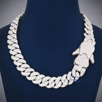 18.5 INCH 18 MM Customized Lock Cuban Necklace Gurukrupa-Gems