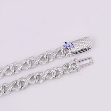 19 inch 12 mm infinity style fully iced out chain Gurukrupa-Gems