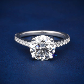 2.85 ct Diamond Solitaire Ring VVS Clarity Engagement Ring Gurukrupa-Gems