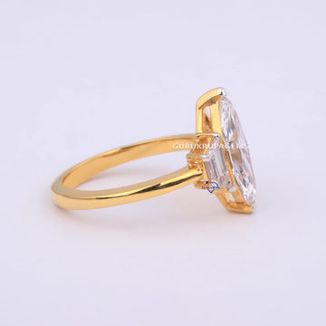 2.90 CT Marquise & Trapezoid Diamond Solitaire Ring For Women Gurukrupa-Gems