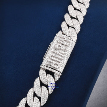 20 Inch 14mm Full White Miami Cuban Diamond Chain Gurukrupa-Gems