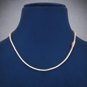 20 Inch 5mm White Gold Diamond Tennis Chain Necklace with Frozen Style Gurukrupa-Gems