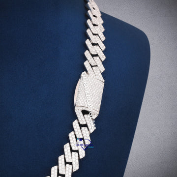 20 inch 14 mm white d vvs clarity cuban diamond chain Gurukrupa-Gems