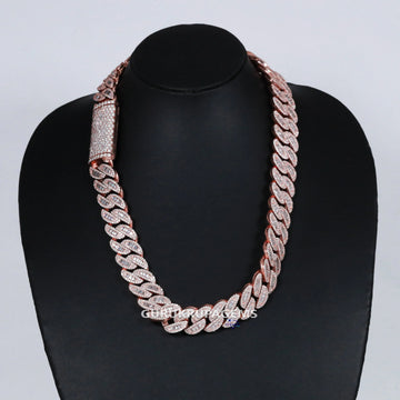 20 inch 18 mm unique choice for men or women formed in diamond cuban chain with vvs clarity diamonds Gurukrupa-Gems