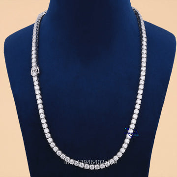 20 inch 5 mm VVS clarity mens diamond tennis necklace - Gurukrupa-Gems