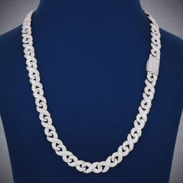22 inch 10mm Yellow Gold Plated Cuban Infinity Link Chain 14k Gold Full Iced Out Necklace for Unisex Gurukrupa-Gems