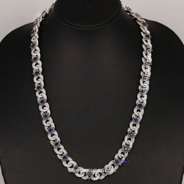 22 inch 12 mm Unique And Stylish Hip Hop Diamond Chain For Women's Luxuriously crafted in 14 kt Gold Lab Created Diamonds Gurukrupa-Gems