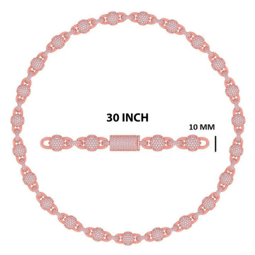 22 inch 16mm Iced Out Halo Cuban Link Custom Chain with Round Baguette Cut Heavy Luxury Necklace Gurukrupa-Gems