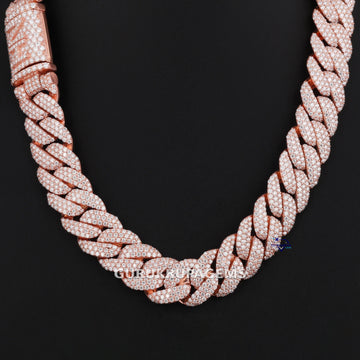 22 inch 18 mm cuban chain crafted in 14kt gold moissanite diamonds with vvs clarity fashion accessory game Gurukrupa-Gems