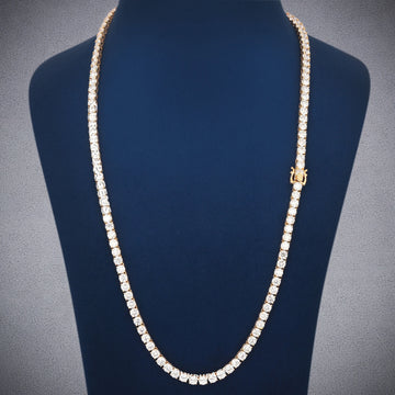 22 inch 3.5mm princess cut tennis necklace full white Gurukrupa-Gems