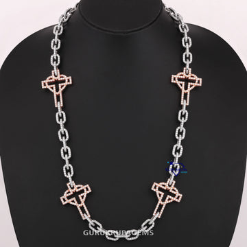 22 inch customized gold cross chain for vvs clarity Gurukrupa-Gems