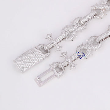 24 Inch 16 mm popular cuban cross infinity style diamond chain Gurukrupa-Gems
