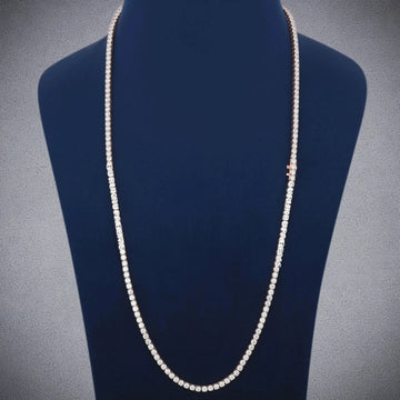 24 Inch 5 mm Rose Gold Diamond Tennis Chain Necklace Elite Drip Collection Gurukrupa-Gems