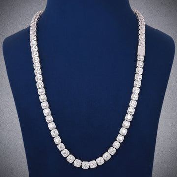 24 Inch 8mm Custom Fully Iced Out Gold Lab Diamond Tennis Chain Necklace for Unisex Gurukrupa-Gems