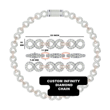 24 inch 12 mm infinity link two two diamond chain necklace Gurukrupa-Gems