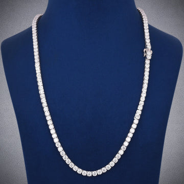24 inch 5mm 14kt Rose Gold Mens Lab Grown Diamond Tennis Chain Necklace Gurukrupa-Gems