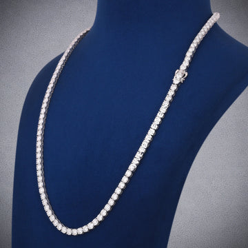24 inch 5mm 14kt Rose Gold Mens Lab Grown Diamond Tennis Chain Necklace Gurukrupa-Gems