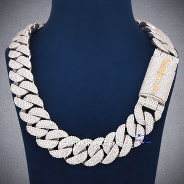 25 Inch 30 MM Miami Chain In White Gold Gurukrupa-Gems