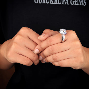 3 Carat Round Cut Wedding Engagement Proposal Rings for Women Gurukrupa-Gems