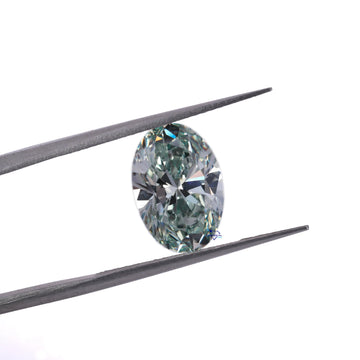 3.60 CT Oval cut with Intense Green lab grown diamond in vvs clarity-Gurukrupa-Gems