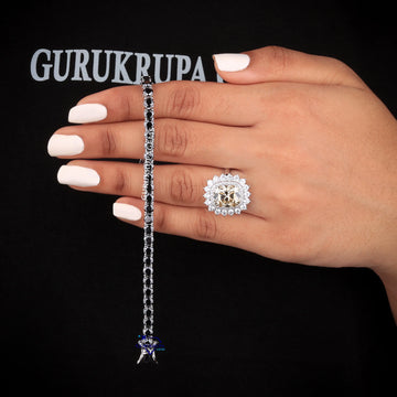 4 mm Black Diamond Tennis Bracelet Gurukrupa-Gems