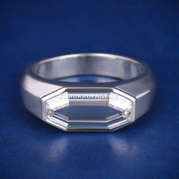 4.50CT Buy Unique Octagon Cut Diamond Engagement Rings for Womens Mens in Silver Gurukrupa-Gems