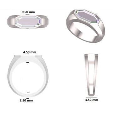 4.50CT Buy Unique Octagon Cut Diamond Engagement Rings for Womens Mens in Silver Gurukrupa-Gems