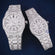 41-36 mm his and hers fully white couple diamond watch Gurukrupa-Gems
